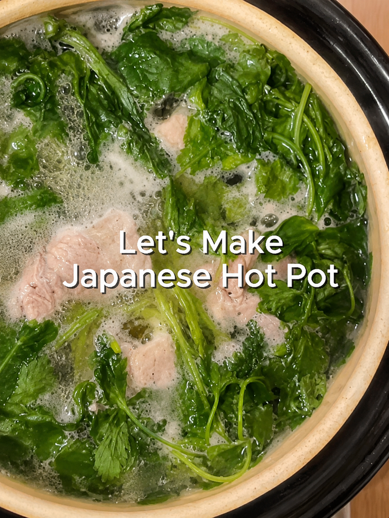 Pork-Wrapped Mitsuba Hot Pot 🌿🍖